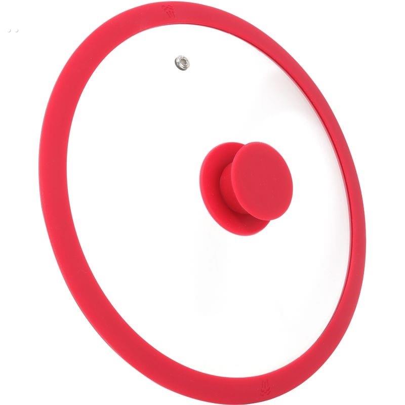 日式锅盖万能厨房玻璃盖耐高温硅胶家用通用炒菜炒锅蒸锅盖子