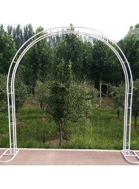 铁艺拱门可拆卸心形婚庆架子户外花园爬藤架白色鲜花花架可定制