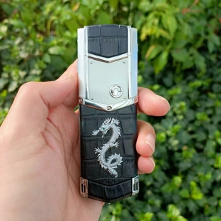银黑鳄鱼皮龙版总裁签名版威图高端商务手机5G全网通备用品