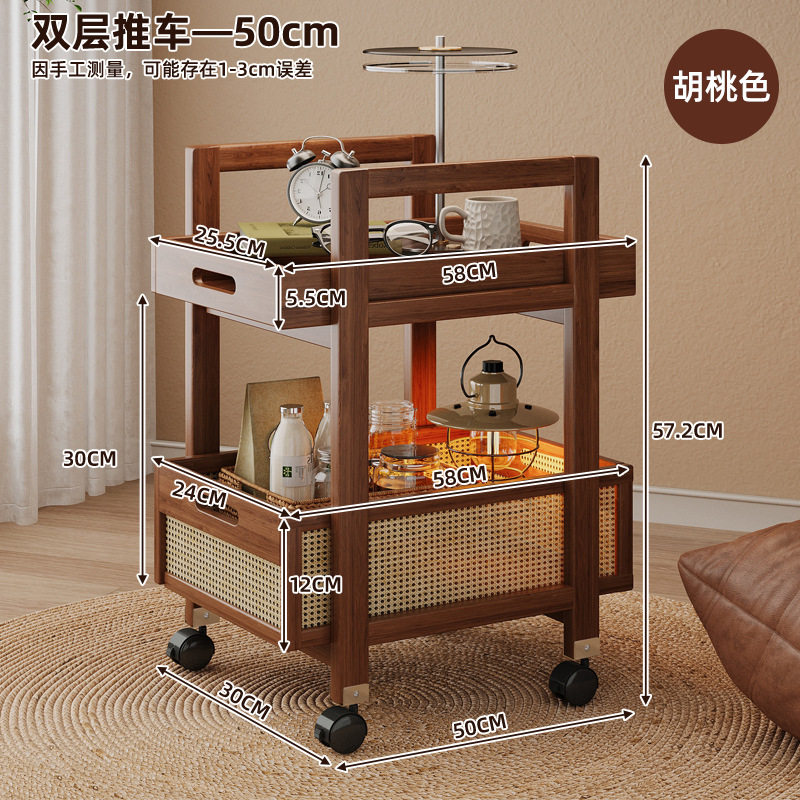小推车置物架客厅卧室移动茶几沙发边柜编藤家用多功能边几收纳架,住宅家具,移动边几/推车,淘宝优惠券,粉丝福利购,淘宝优惠卷