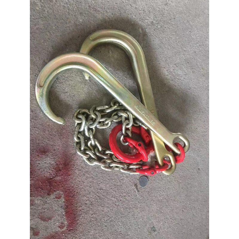 道路施救车拖车/清障车配件挂钩链/双链钩双钩枇杷钩起重5吨双钩