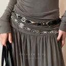 波西米亚金属花朵皮带腰链女小众高级感细腰带复古民族风辣妹配饰