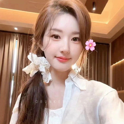 赵露思同款蕾丝发圈女法式
