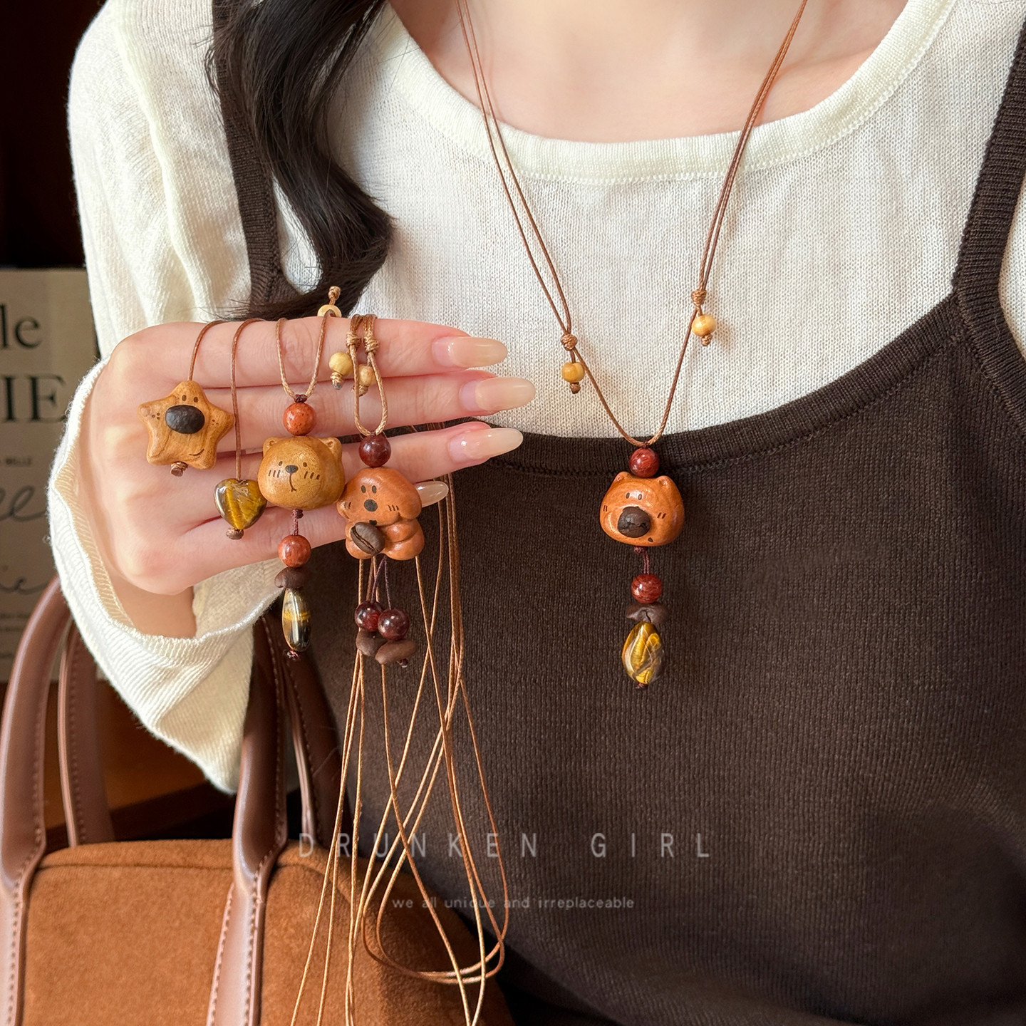 虎眼石狗狗项链女生秋冬