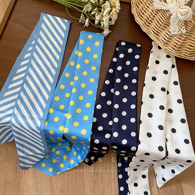 波点复古长条丝巾女2025新款系脖绑发飘带高级感薄款领带衬衫配饰,饰品/流行首饰/时尚饰品新,项链,淘宝优惠券,粉丝福利购,淘宝优惠卷