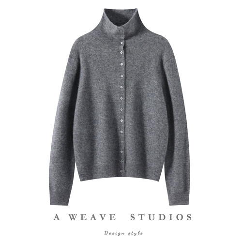 2025新款山羊绒开衫女多扣