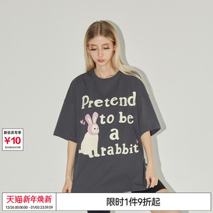 方书剑同款 T恤男女潮流 REFERENCE原创扮兔小猫印花短袖 EMPTY