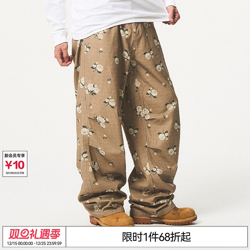 碎花休闲长裤宽松百搭工装裤