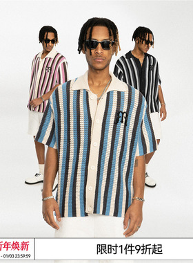 武艺 范丞丞 张颜齐 于洋EMPTY REFERENCE 条纹编织衬衣短袖衬衫