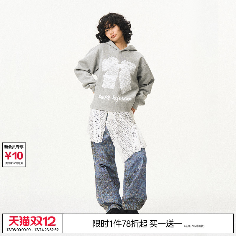 EMPTYREFERENCE印花连帽卫衣