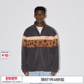 特惠6折起 EMPTY REFERENCE原创豹纹拼接摇粒绒立领夹克外套男女