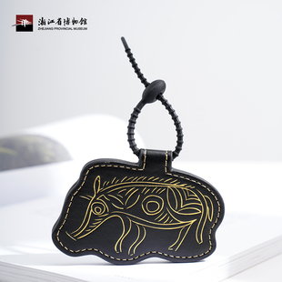 【浙江省博物馆】鸟兽集磁吸帽夹河姆渡文化猪纹陶钵文创包袋挂件