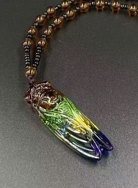 方源六转春秋蝉仙蛊吊坠金蝉手工吊坠玉蝉一鸣惊人知了毛衣项链潮