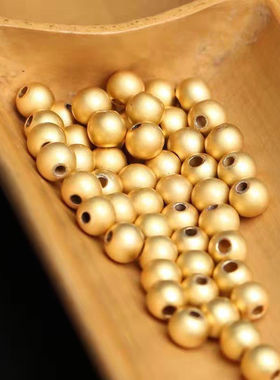 日本进口越南沙金饰品珠子diy配件古法金色亚光珠手链手绳褪色