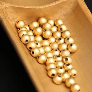 日本进口越南沙金饰品珠子diy配件古法金色亚光珠手链手绳褪色