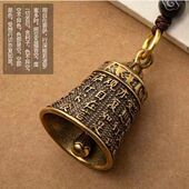 复古风黄铜心经铃铛钥匙扣创意三狮铃铛宠物饕餮铃铛汽车钥匙挂件