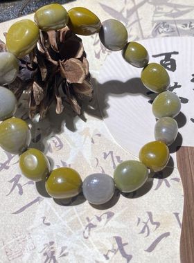 月亮太阳籽菩提原籽文玩手串月亮子单圈渐变色天然绕指柔佛珠手串