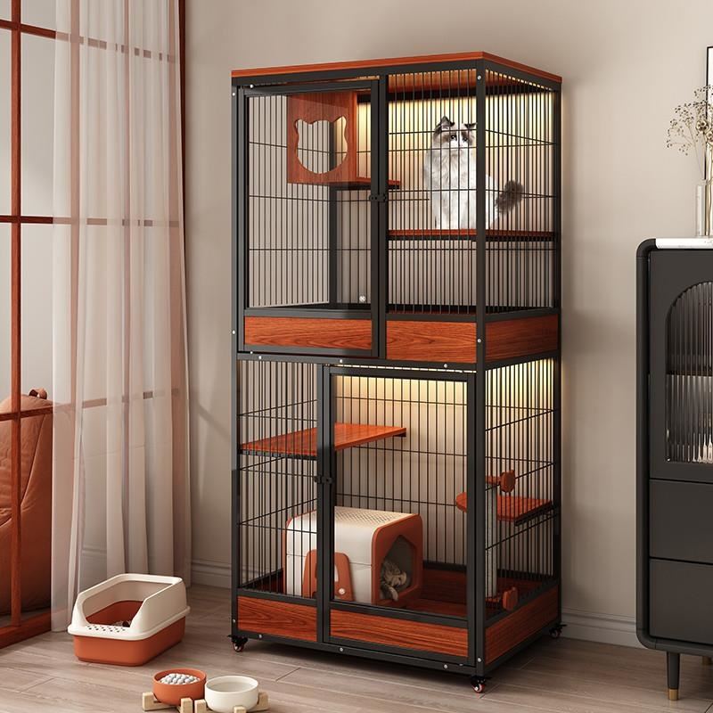 猫别墅家用实木大空间防水超大号豪华猫笼猫舍室内猫窝全景笼直销