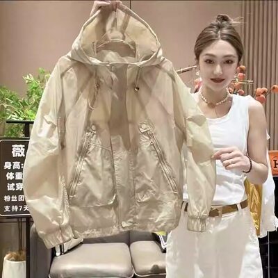 2026夏季新款韩系轻薄防晒衣女大码防晒服短外套休闲运动外穿上衣