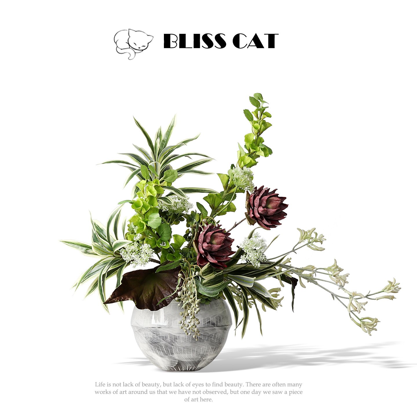 侘寂风景德镇手工陶瓷花瓶插花售楼处酒店玄关餐桌花艺高级感摆件