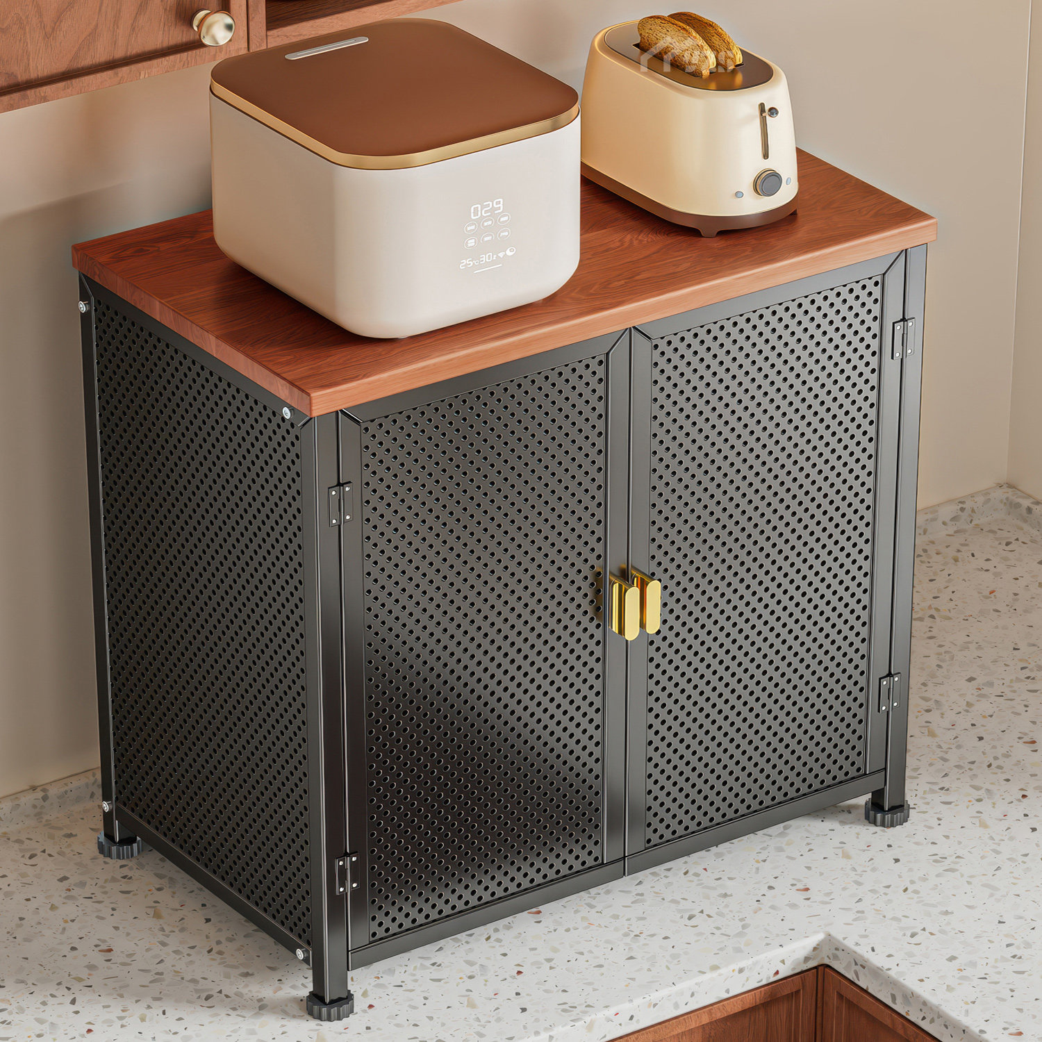 厨房调料品置物架多功能台面带门大容量碗碟收纳柜子置物柜家用,收纳整理,整理架/置物架/收纳架,淘宝优惠券,粉丝福利购,淘宝优惠卷