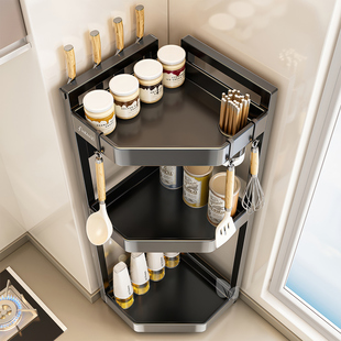 厨房置物架台面三角多层调料收纳架子多功能厨具调味用品筷子刀架