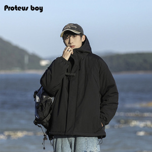 ProteusBoy棉服男款冬季男士面包服防寒保暖连帽休闲加厚棉衣外套