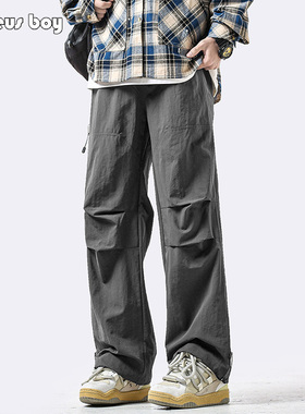 ProteusBoy裤子男款春秋冬季2025新男士户外直筒宽松休闲伞兵长裤