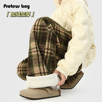 ProteusBoy时尚潮牌加绒休闲裤