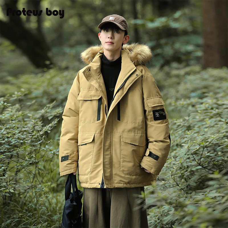 ProteusBoy棉服男款冬季户外连帽棉衣加厚男生工装运动棉袄外套装