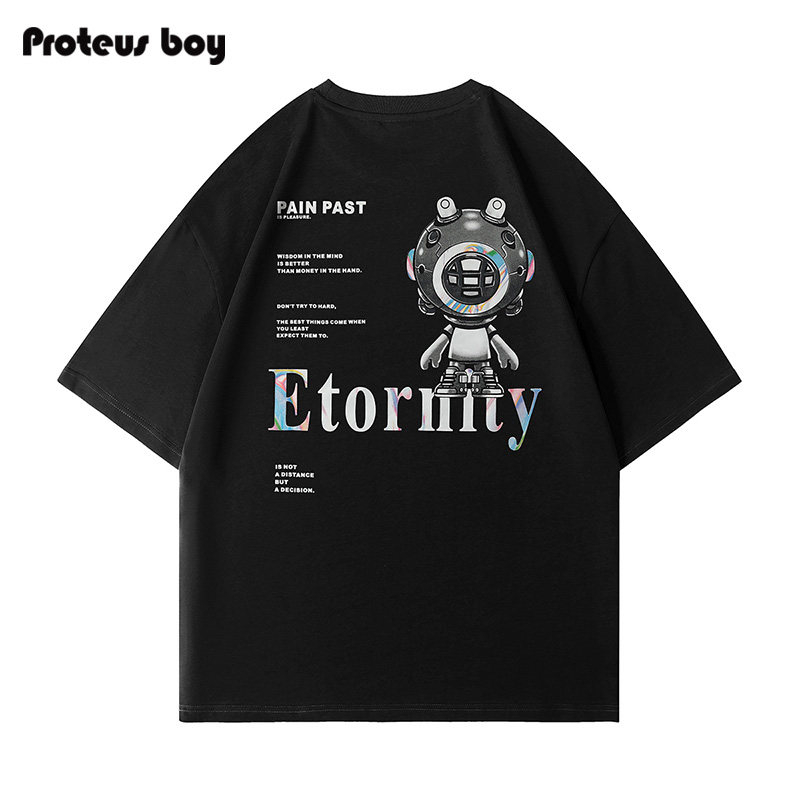 Proteus Boy 2022SS 太空人字母印花宽松休闲短袖T恤 MYY22-149