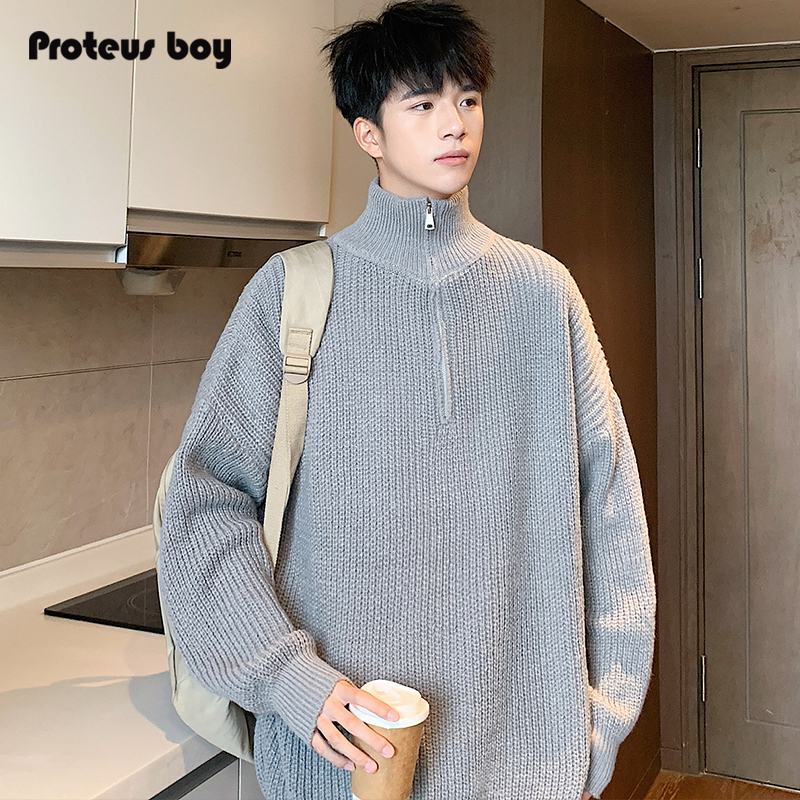 ProteusBoy时尚潮牌高领毛衣