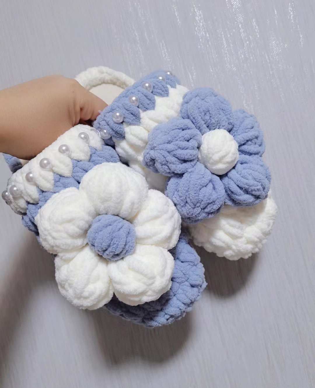 网红泡芙花拖鞋材料包粗毛线手工diy编织女男冬季拖鞋棉拖玉桂狗,服饰配件/皮带/帽子/围巾,DIY编织材料包,淘宝优惠券,粉丝福利购,淘宝优惠卷