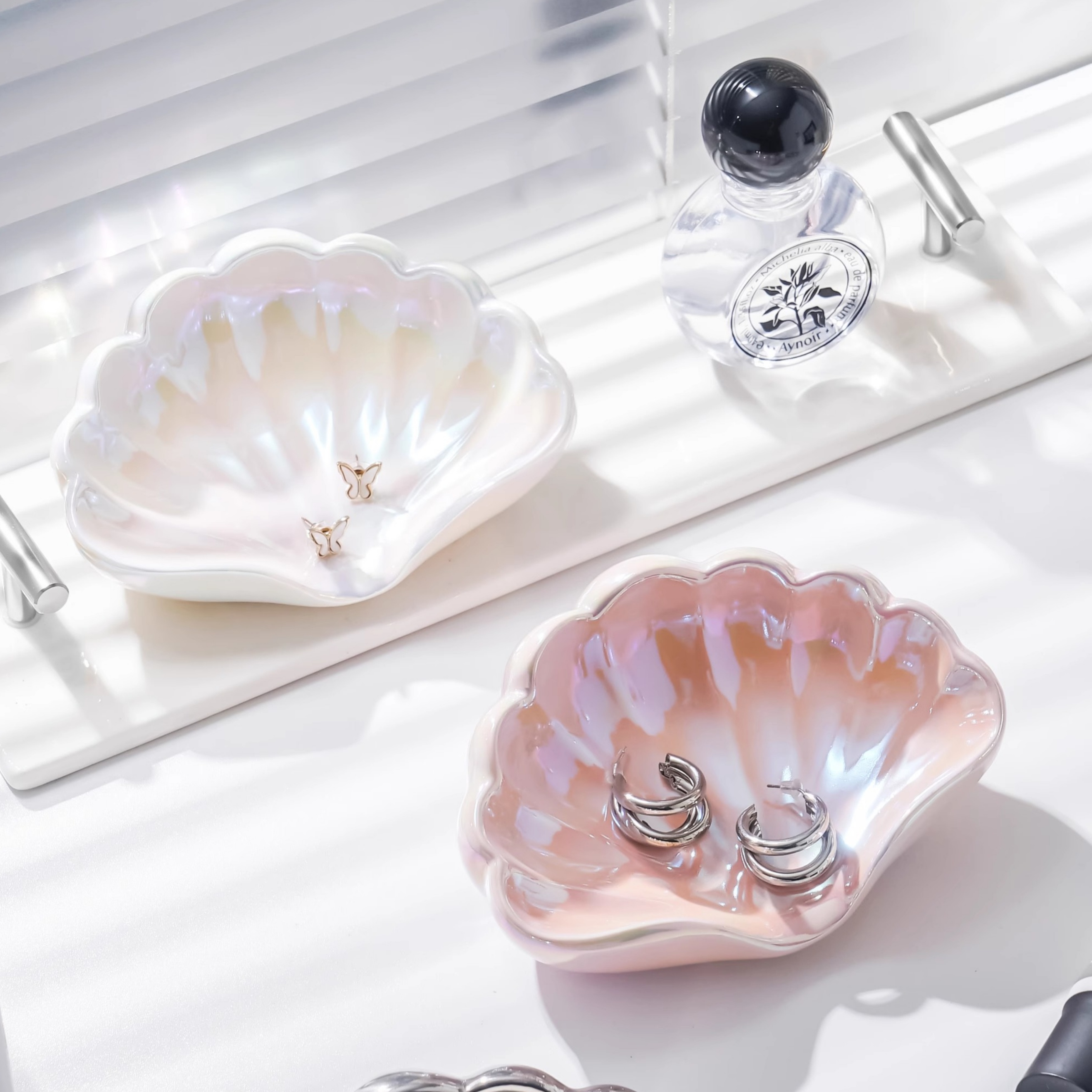 轻奢贝壳肥皂盒卫生间置物架塑料香皂盒家用洗手台个性创意肥皂架