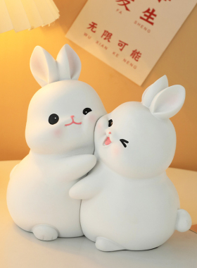 永不分离兔子生日结婚订婚闺蜜情人节礼物女生情侣客厅摆件装饰品