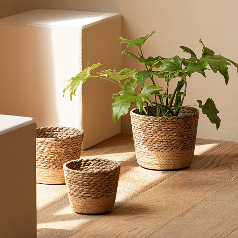 藤编花盆草编花盆编织盆套花篮家用装饰龟背竹花盆外装饰套编织筐