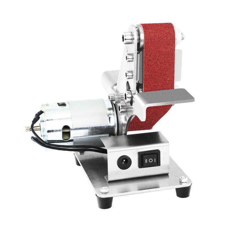 小型迷你电动砂带机DIY抛光机磨刀机磨刀开v打磨机台式磨刀