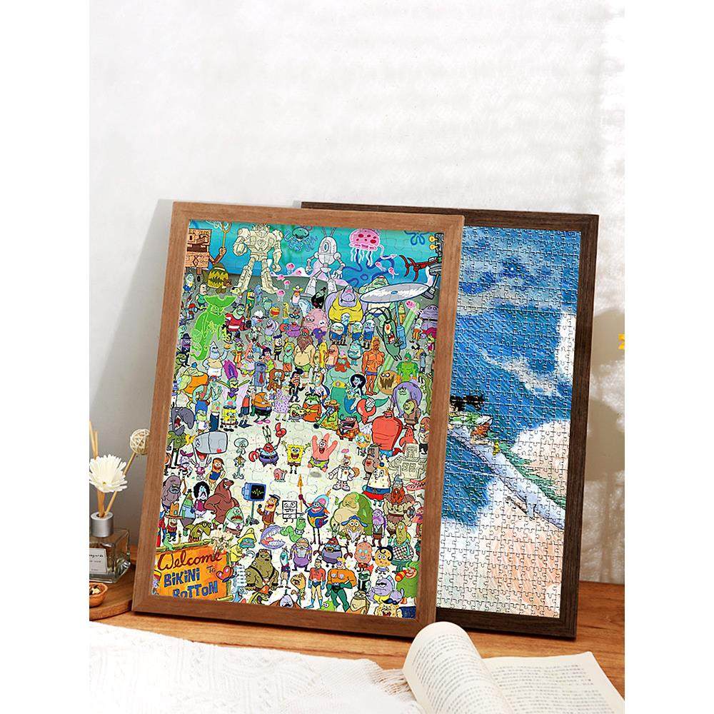 实木片拼图框相框挂墙**装裱大画框一千片,家居饰品,DIY亲子装饰画,淘宝优惠券,粉丝福利购,淘宝优惠卷