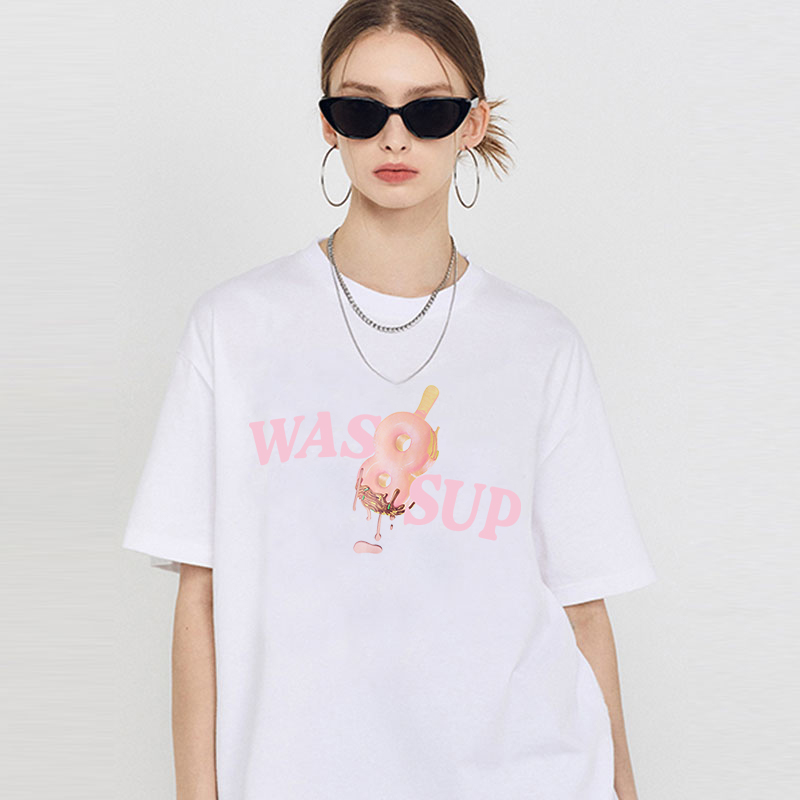潮牌WASSUP短袖T恤女2023新款ins