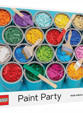 现货 LEGO Paint Party 1000 PCS 乐高彩绘派对进口拼图 Chronicle Books 79704 Lego Paint Party Puzzle, One-Size 原版进口原版