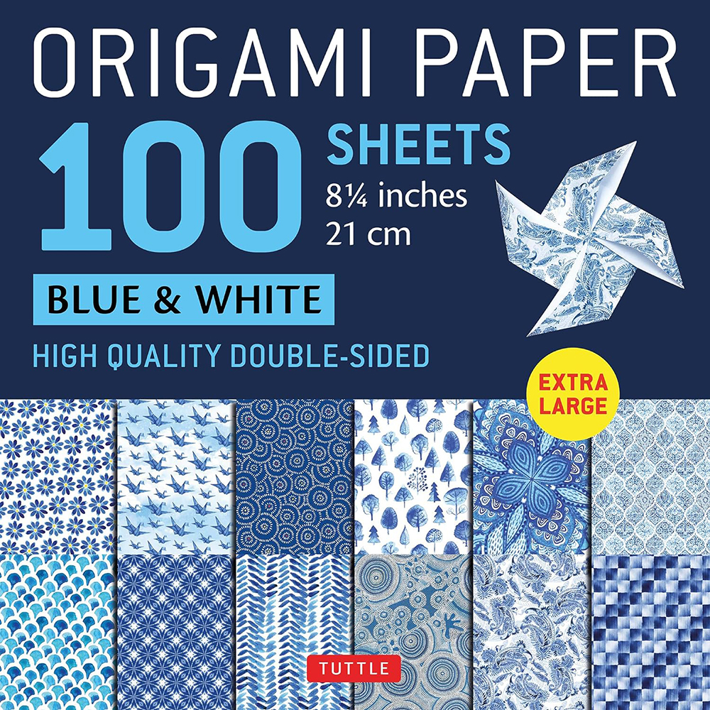 现货 Origami Paper 100 sheets Blue & White 8 1/4