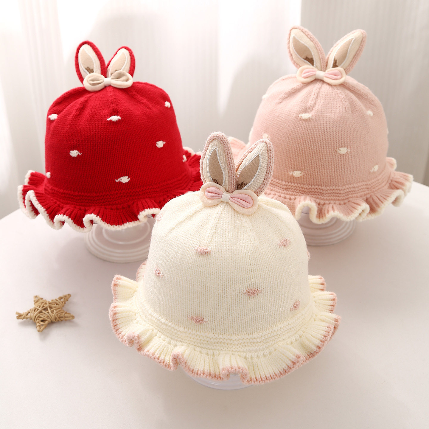 宝宝帽子韩版洋气女童盆帽秋冬新款毛线针织幼儿女宝宝防寒渔夫帽,童装/婴儿装/亲子装,帽子,淘宝优惠券,粉丝福利购,淘宝优惠卷