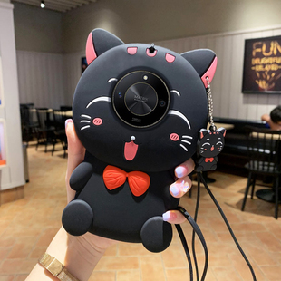 招财猫适用华为荣耀x50i手机壳v40轻奢版 9xpro可爱8x卡通8a加厚play3防摔7c全包畅玩20软硅胶套9x创意5新款