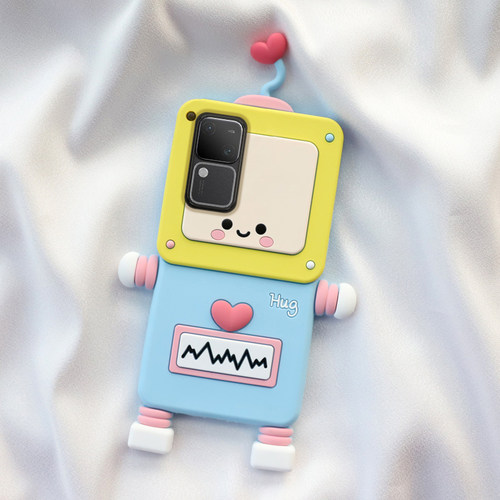 vivo爱心天线机器人卡通硅胶套