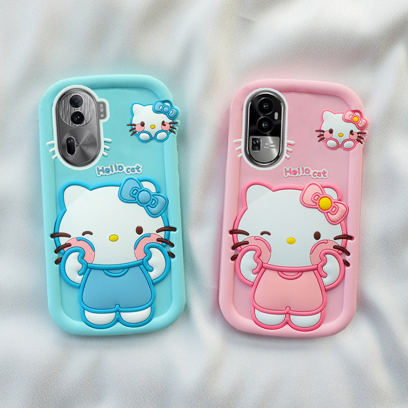 揉脸kt猫oppo reno11/10手机壳9/8/7可爱6/5k卡通a97/96防摔55全包56/58保护a93s软92/72硅胶套r15x新款a2pro