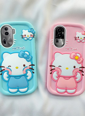 揉脸kt猫oppo reno11/10手机壳9/8/7可爱6/5k卡通a97/96防摔55全包56/58保护a93s软92/72硅胶套r15x新款a2pro