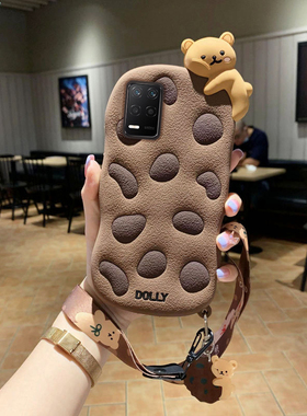 趴趴饼干熊realme真我v23手机壳q5i可爱q3s卡通q3t全包v13保护x7加厚q2pro防摔v5软硅胶套v15创意v11女新款x2