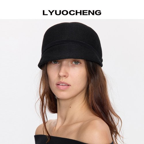 LYUOCHENG  针织定型纯色高级感防晒透气百搭马术礼帽