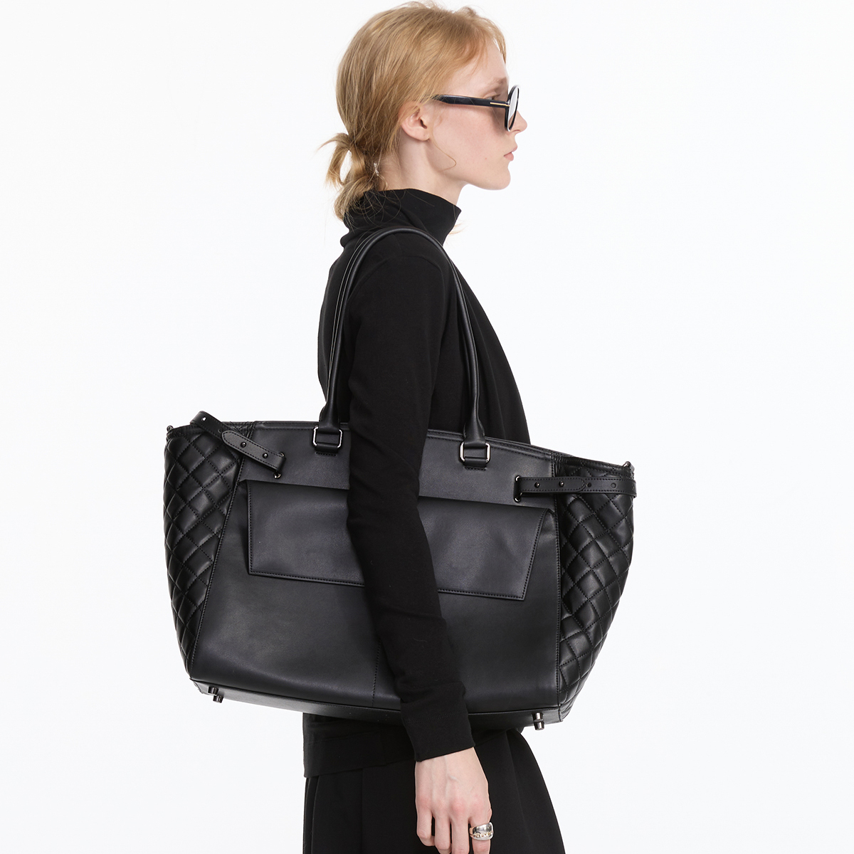 LYUOCHENG黑色大托特手提包