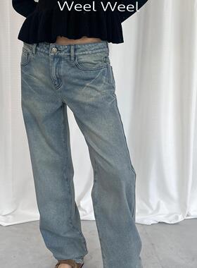 LYUOCHENG × Weel Weel 浅蓝水洗直筒牛仔裤